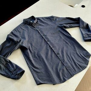 Armani Collezioni Men’s Button Down business casual Dress Shirt L black plaid